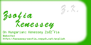 zsofia kenessey business card